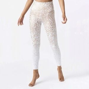 ZYIA Light N Tight Leggings White Gold Foil Splatter Ombre 4